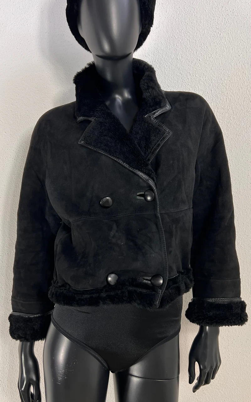 Vintage Cropped Shearling Jacket