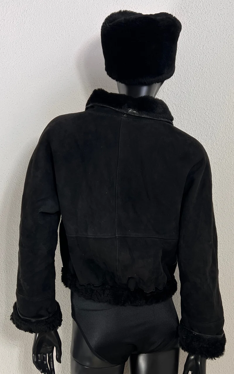 Vintage Cropped Shearling Jacket