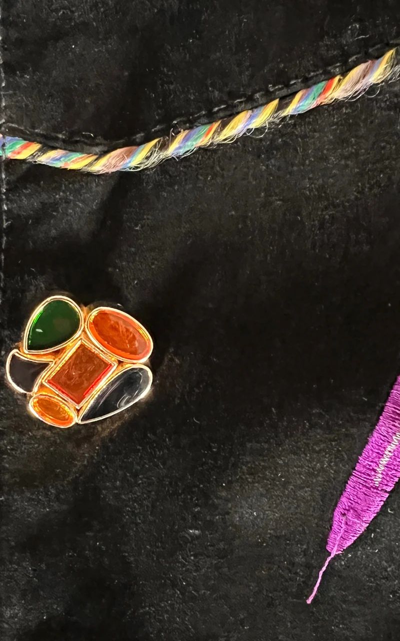 Vintage 90s Paint Brush Suede Jacket