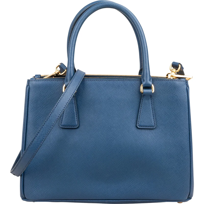 Prada Blue Saffiano Leather Small Galleria Handbag
