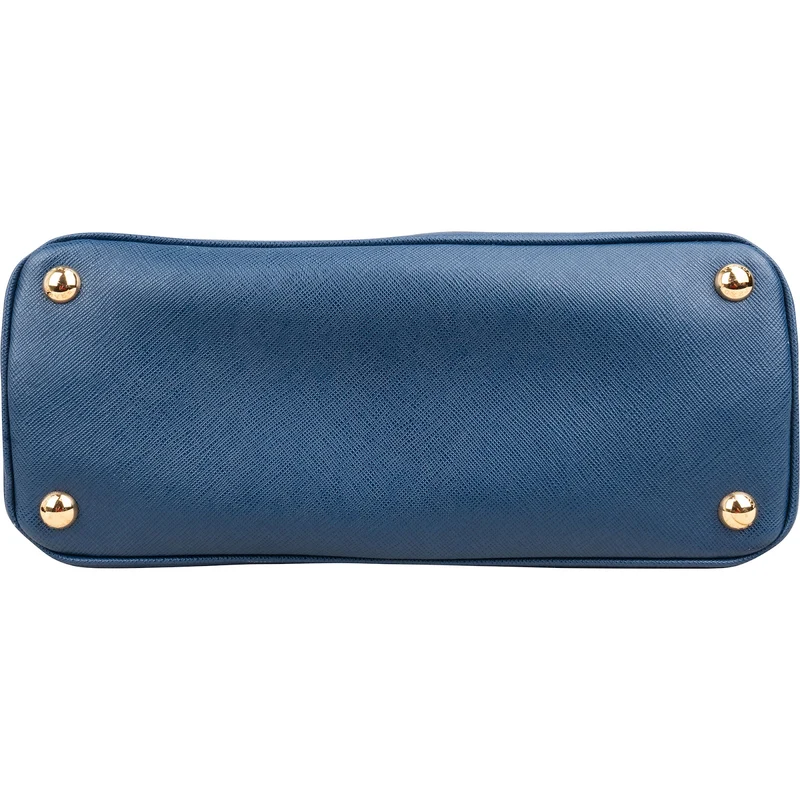 Prada Blue Saffiano Leather Small Galleria Handbag