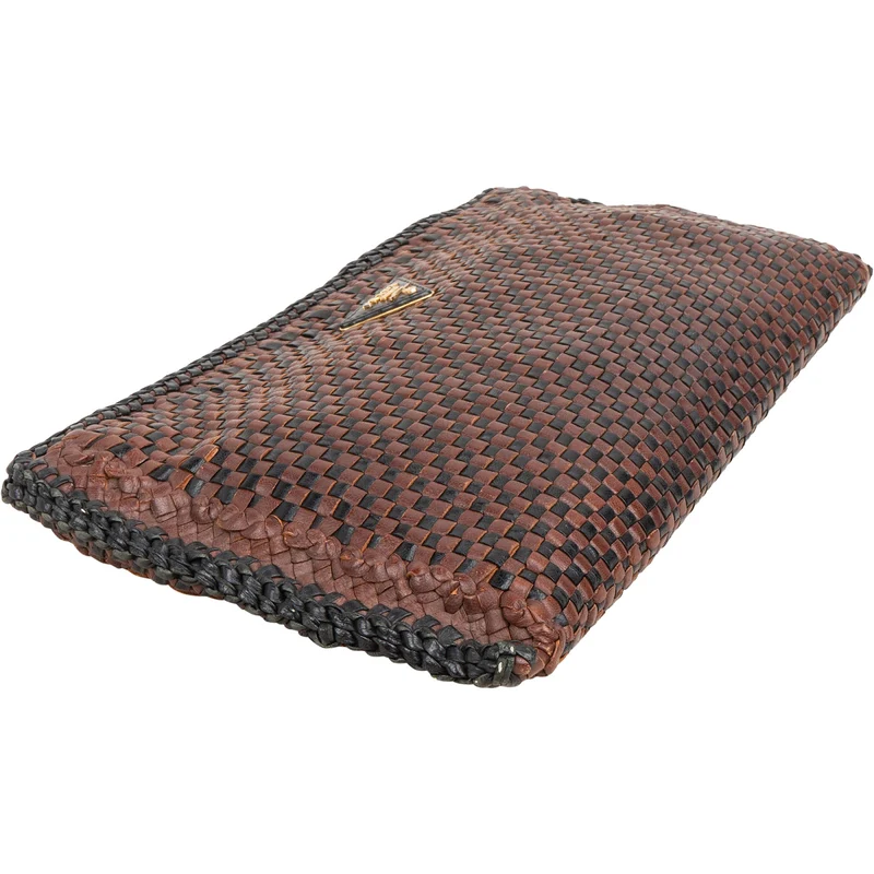Prada Limited India Woven Leather Large Clutch Bag