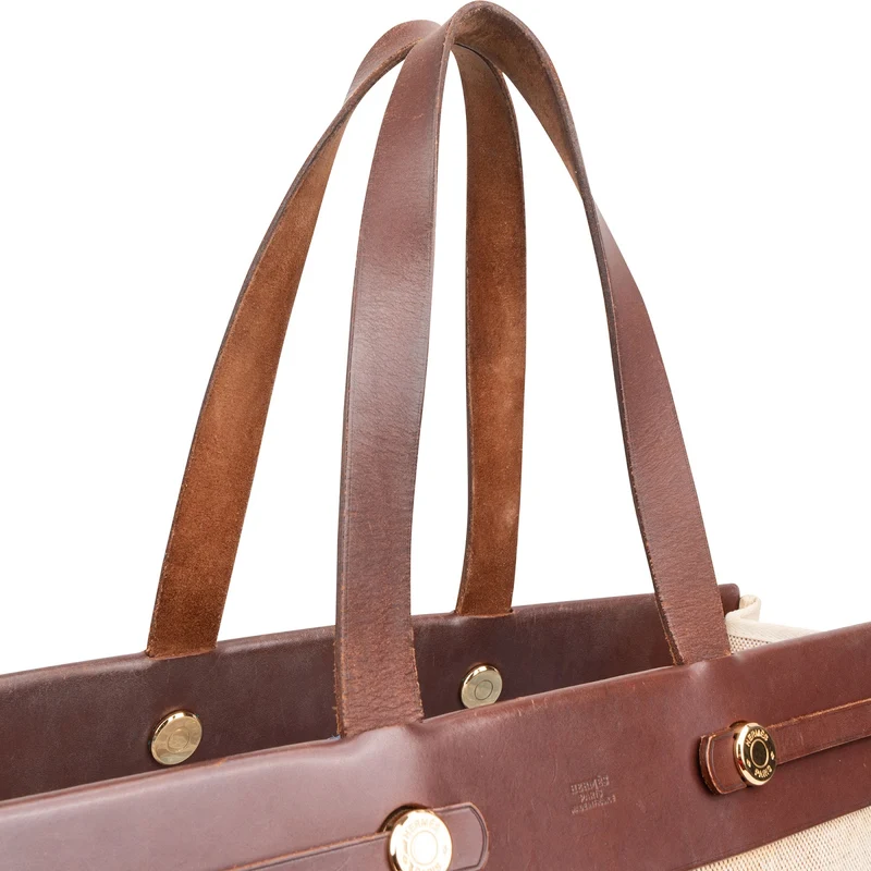 Hermès Canvas & Leather Cabas GM Shoulder Bag