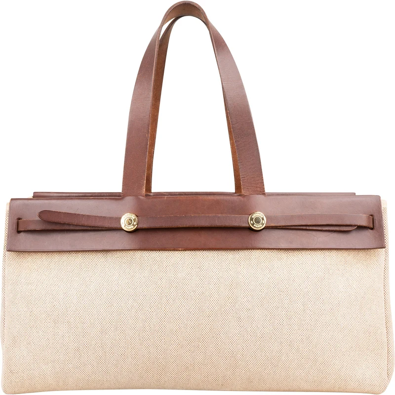 Hermès Canvas & Leather Cabas GM Shoulder Bag