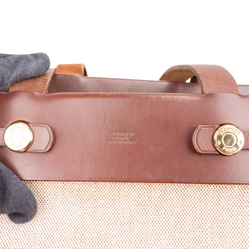 Hermès Canvas & Leather Cabas GM Shoulder Bag