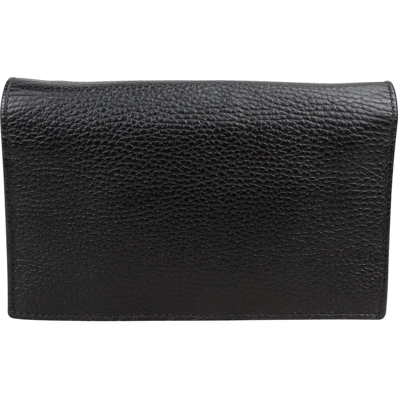 Gucci Grained Leather Interlocking GG Wallet On Chain Crossbody Bag