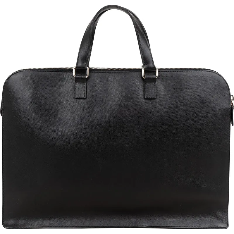 Prada Saffiano Leather Triangle Briefcase Handbag