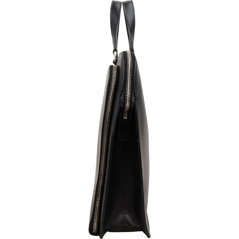 Prada Saffiano Leather Triangle Briefcase Handbag