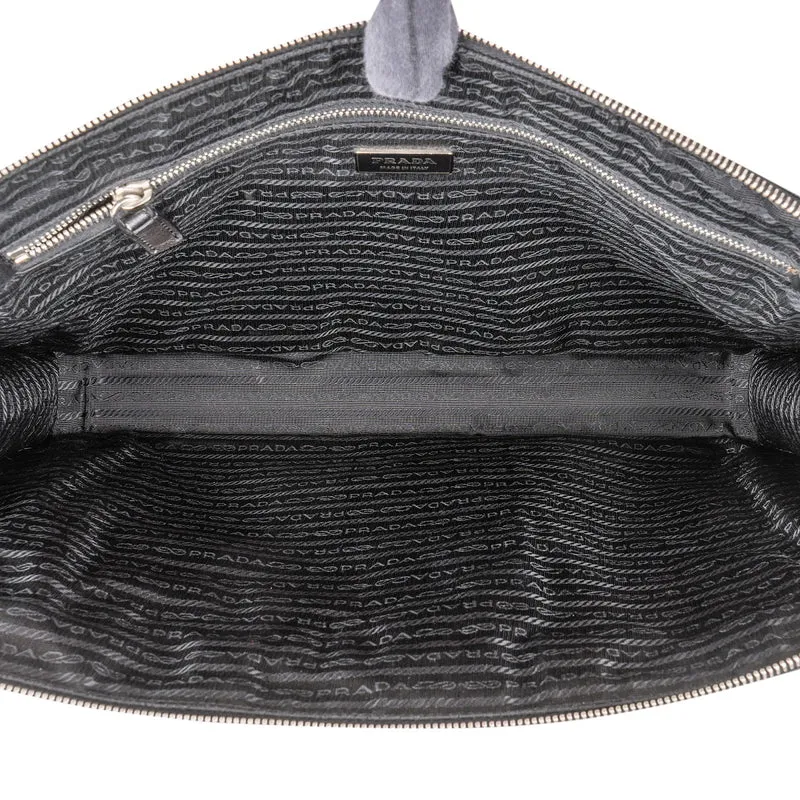 Prada Saffiano Leather Triangle Briefcase Handbag