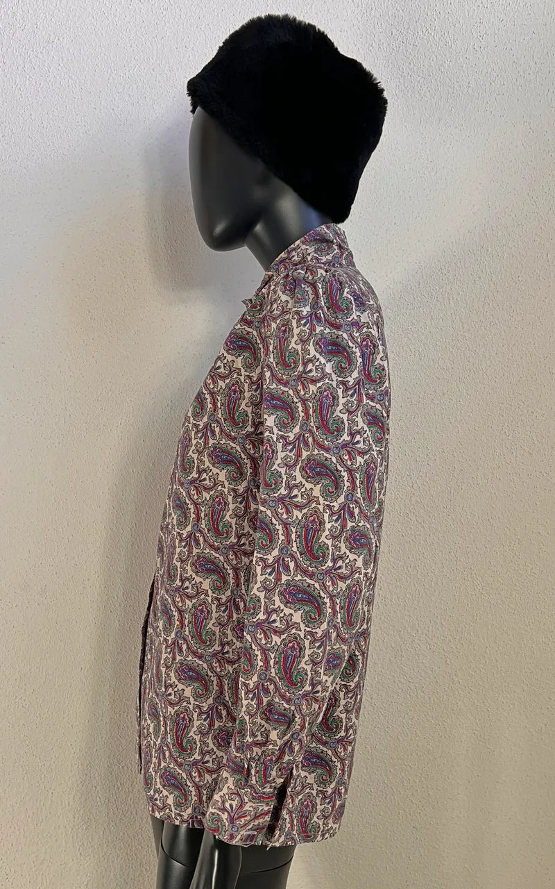 Vintage Paisley Cotton Silk Blouse
