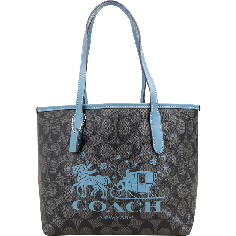Coach Monogram Signature Holiday Horse Carriage Print Small City Shoulder Bag