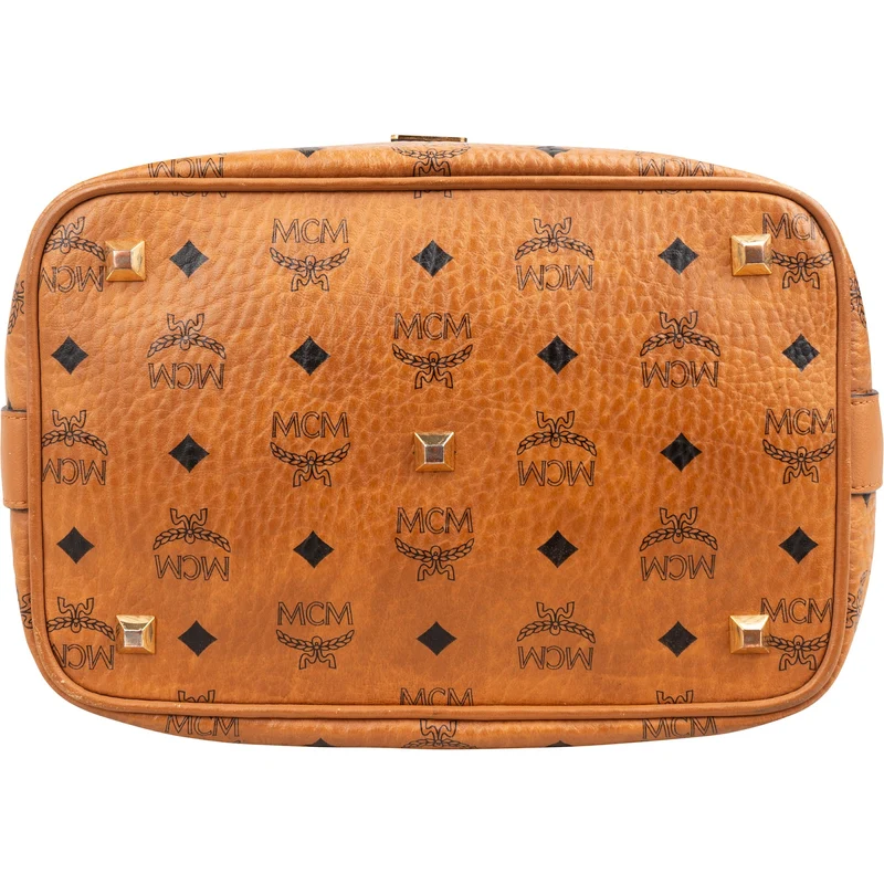 MCM Monogram Visetos Canvas Aren Bucket Drawstring Crossbody Bag