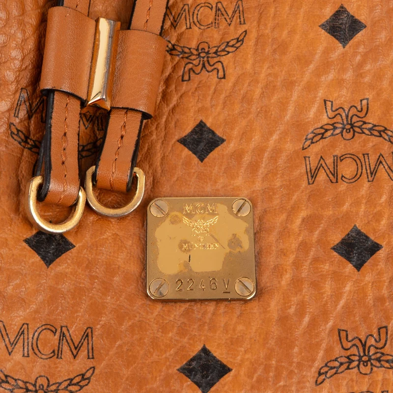 MCM Monogram Visetos Canvas Aren Bucket Drawstring Crossbody Bag