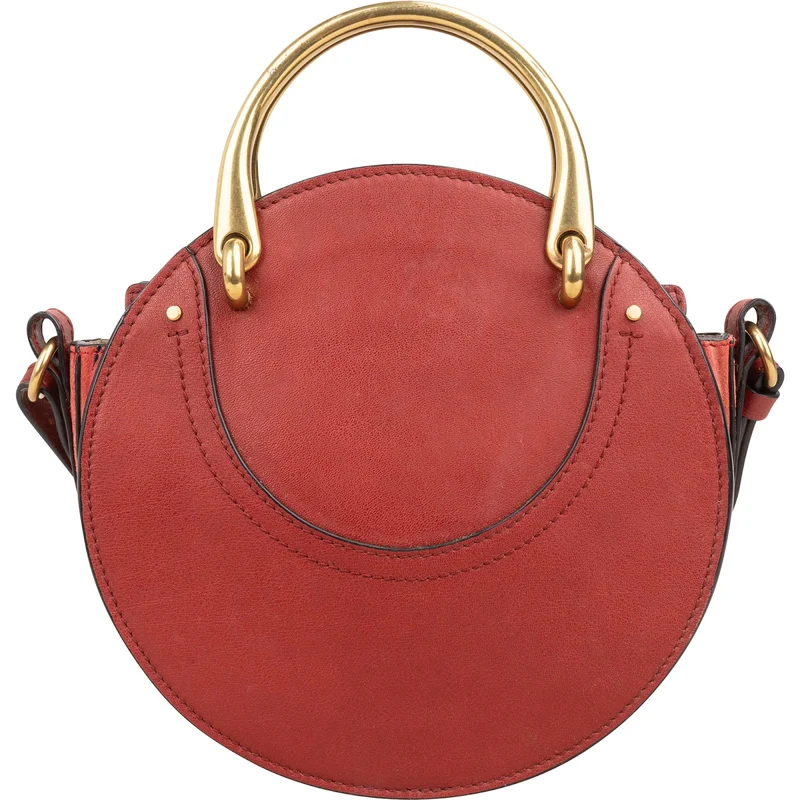 Chloé Suede & Leather Metal Handle Small Pixie Crossbody Handbag