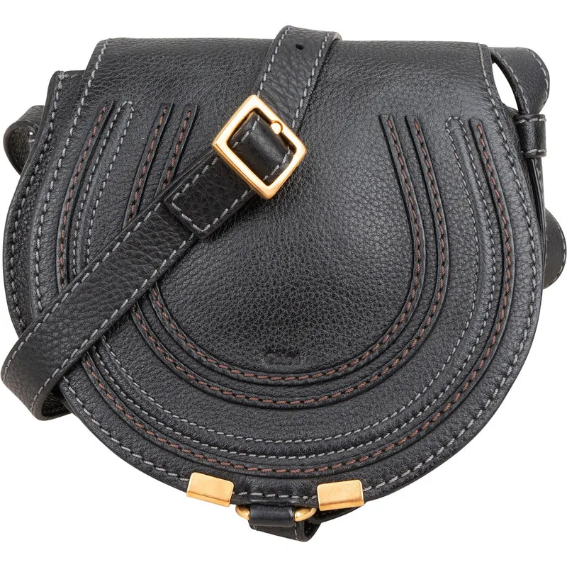 Chloé Grained Calfskin Marcie Small Saddle Crossbody Bag