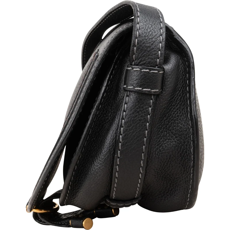 Chloé Grained Calfskin Marcie Small Saddle Crossbody Bag