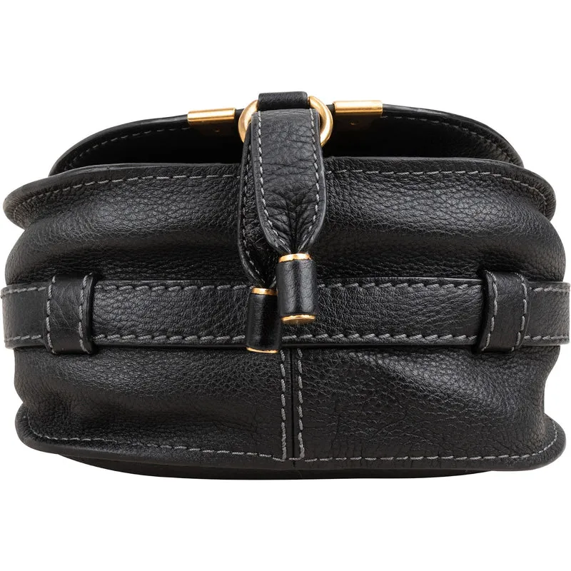 Chloé Grained Calfskin Marcie Small Saddle Crossbody Bag