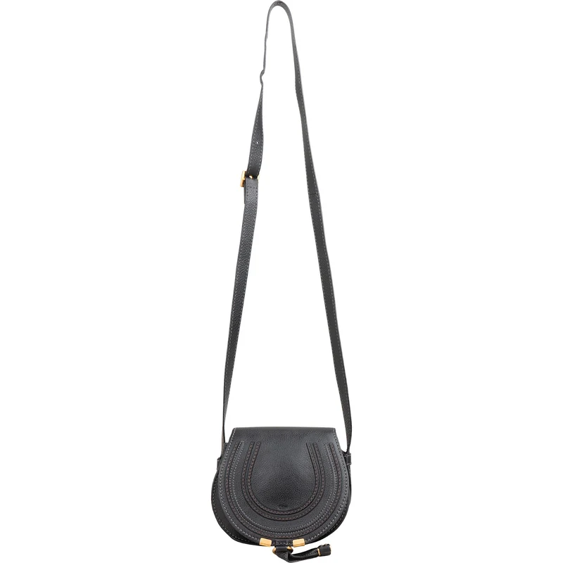 Chloé Grained Calfskin Marcie Small Saddle Crossbody Bag