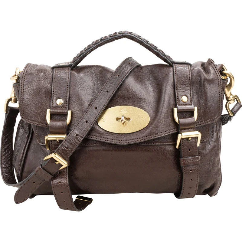 Mulberry Brown Buffalo Leather Small Alexa Satchel Handbag