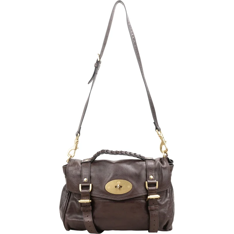 Mulberry Brown Buffalo Leather Small Alexa Satchel Handbag