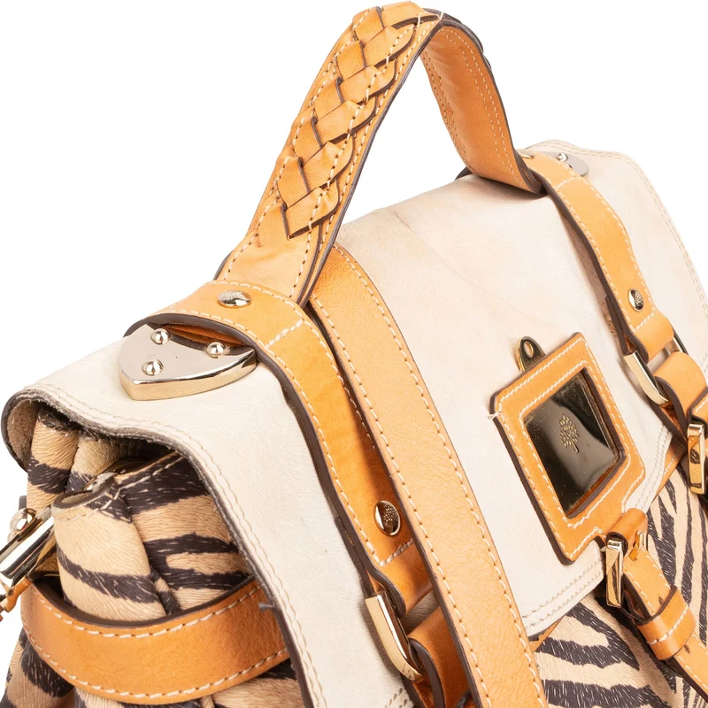 Mulberry Mixed Animal Hair Printed Calsfkin Travel Alexa Satchel Handbag