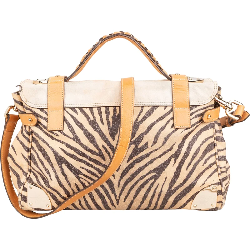Mulberry Mixed Animal Hair Printed Calsfkin Travel Alexa Satchel Handbag