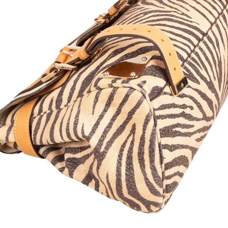 Mulberry Mixed Animal Hair Printed Calsfkin Travel Alexa Satchel Handbag