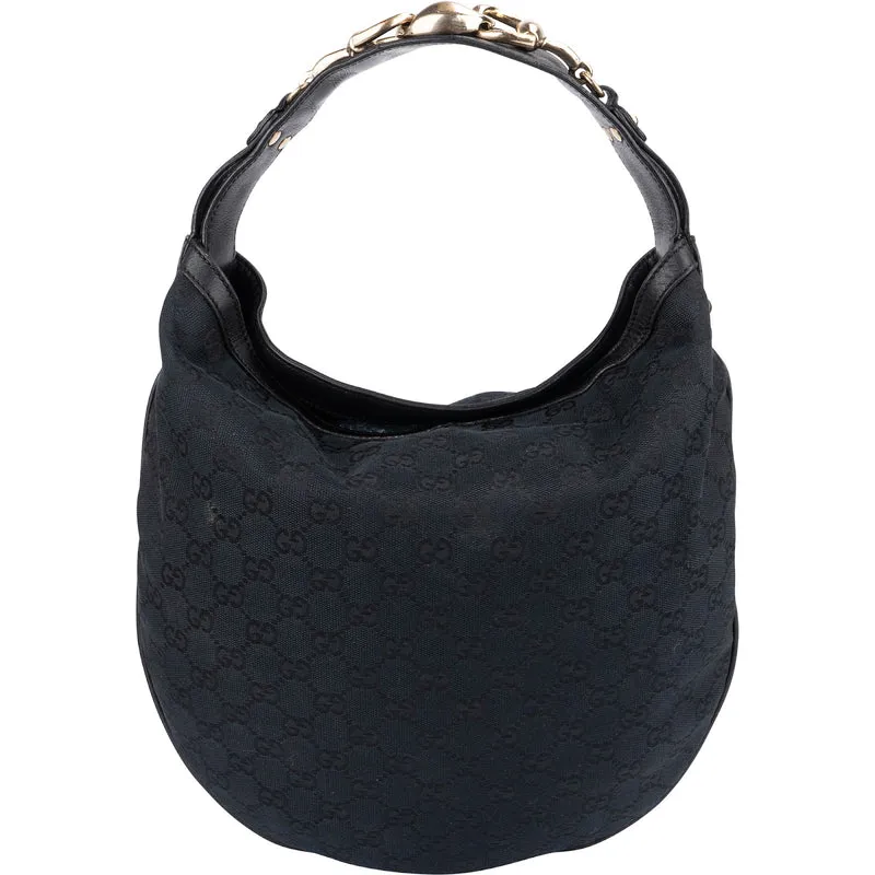 Gucci Monogram GG Canvas Chain Horsebit Hobo Shoulder Bag