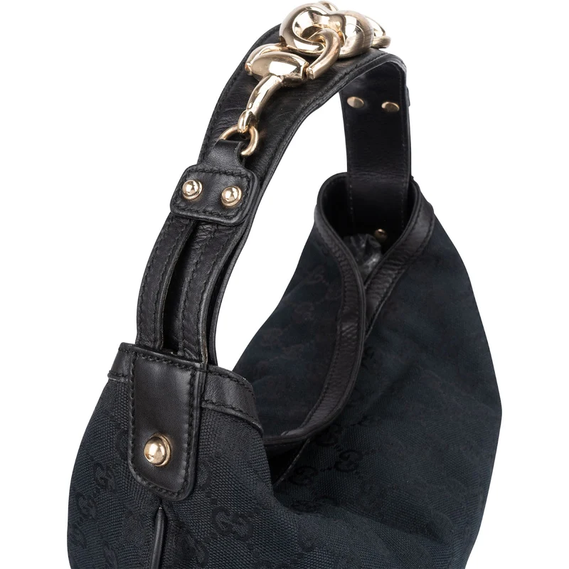 Gucci Monogram GG Canvas Chain Horsebit Hobo Shoulder Bag