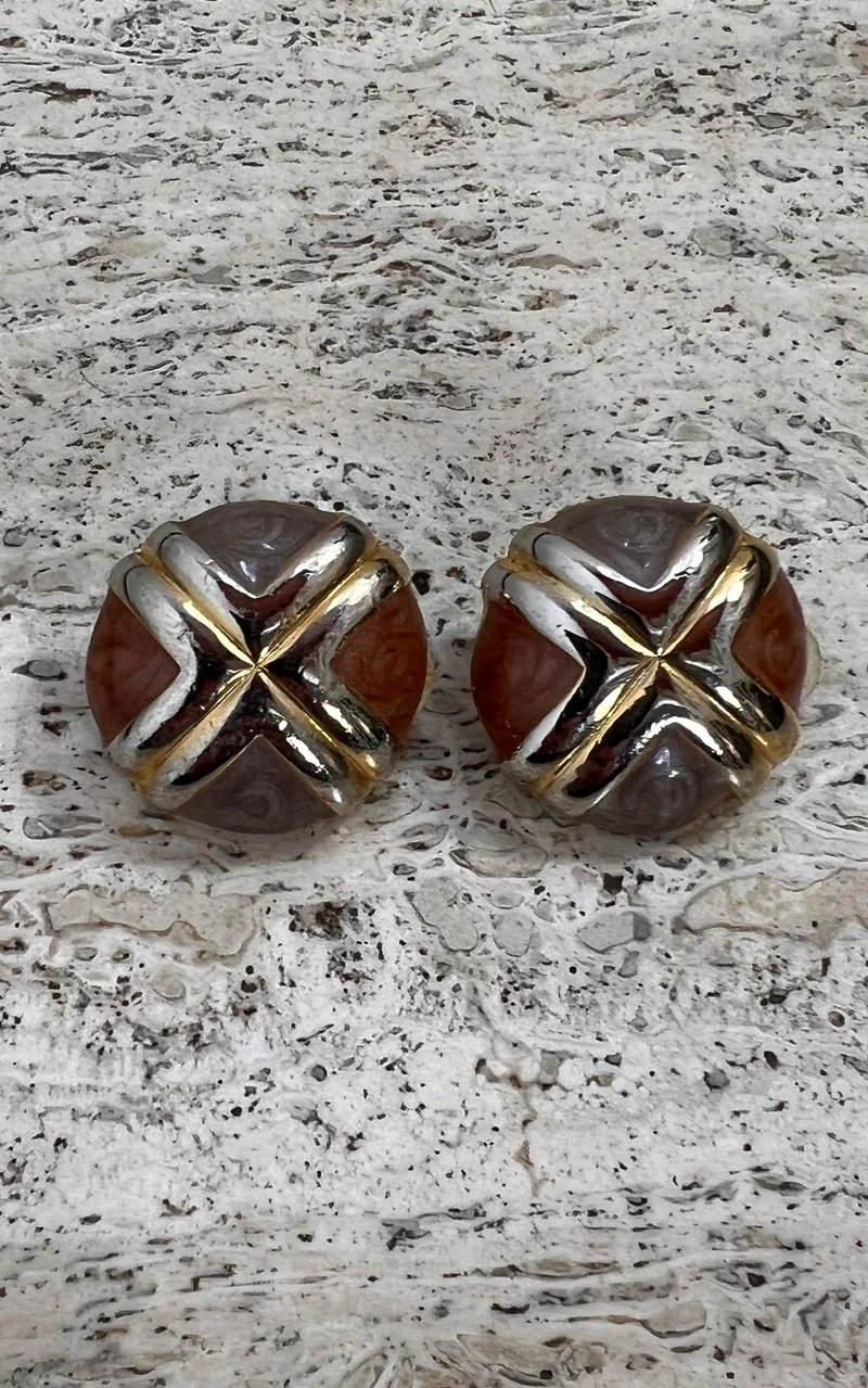 Vintage 90s Enamel Clip Ons