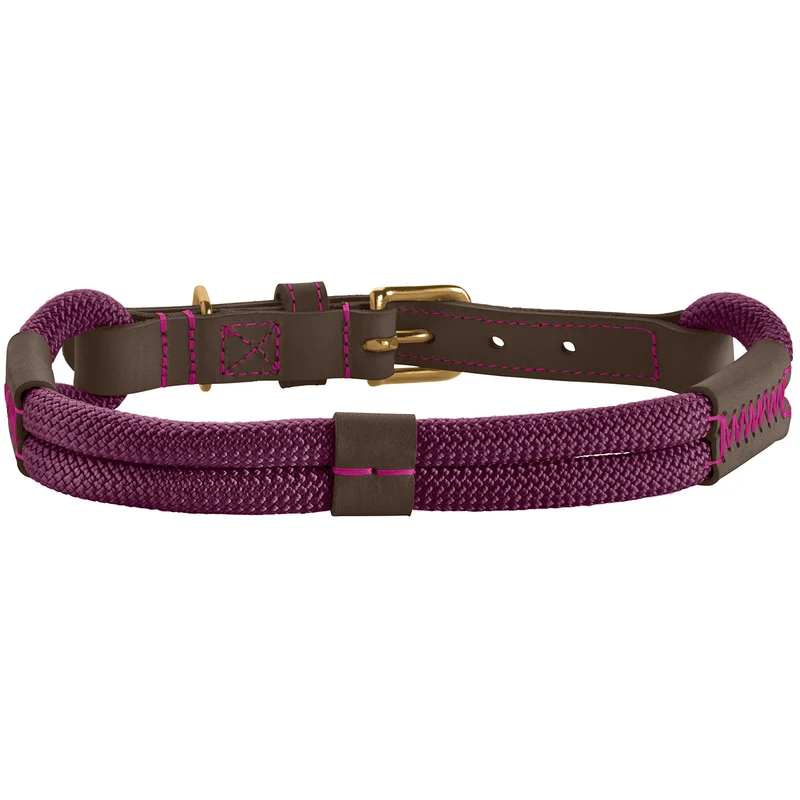 MALIA Set Halsband & Leine | brombeer