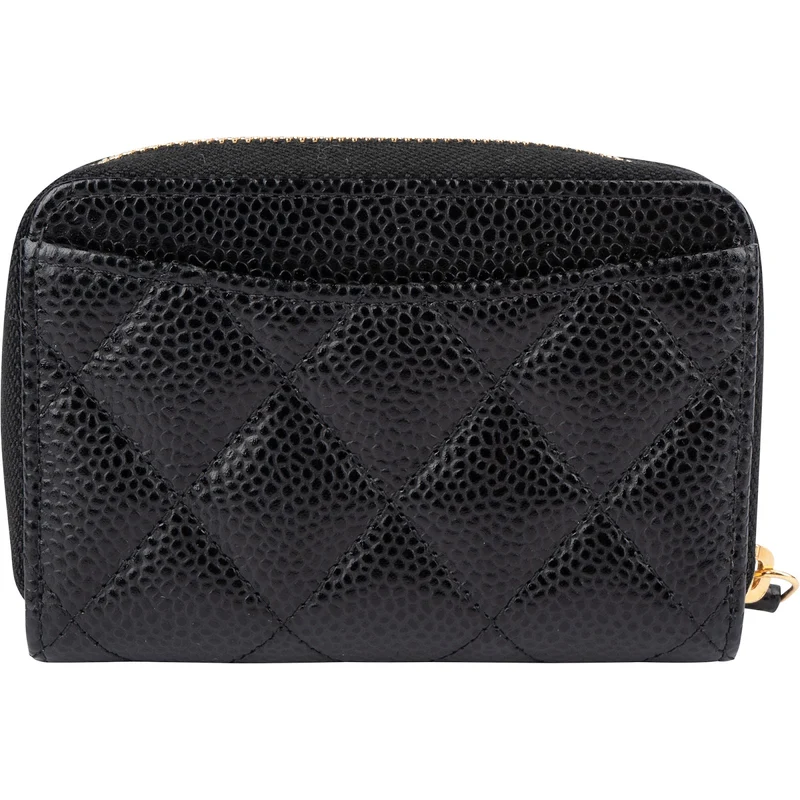 Chanel Quilted Caviar Leather Zipped CC Coin Purse Wallet