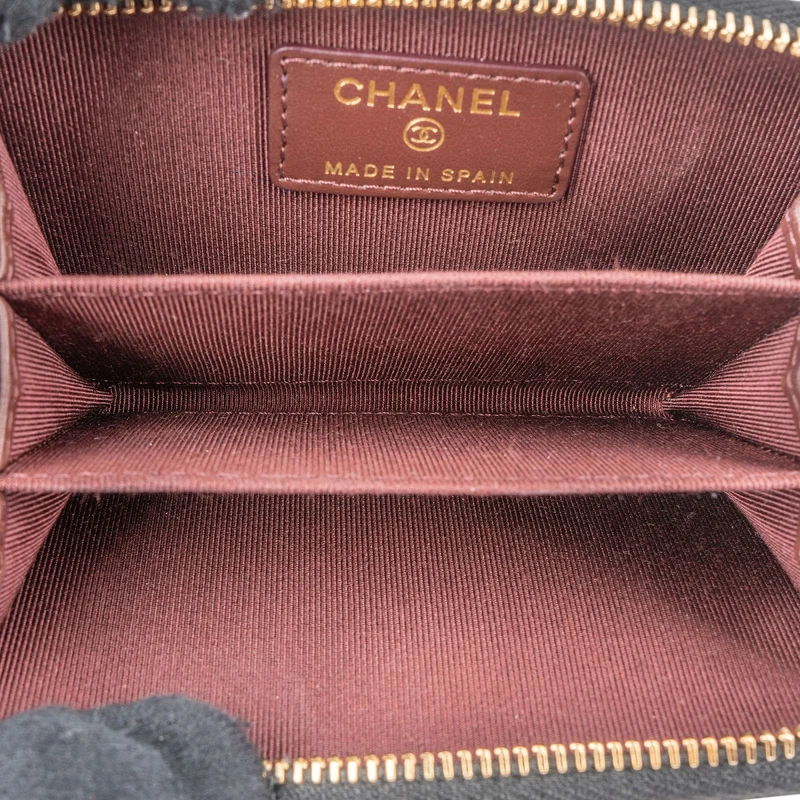 Chanel Quilted Caviar Leather Zipped CC Coin Purse Wallet
