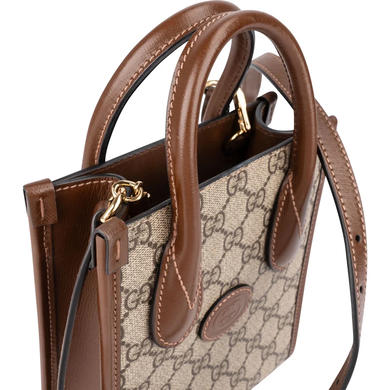 Gucci Monogram GG Supreme Interlocking G Mini Paperbag Crossbody Handbagag