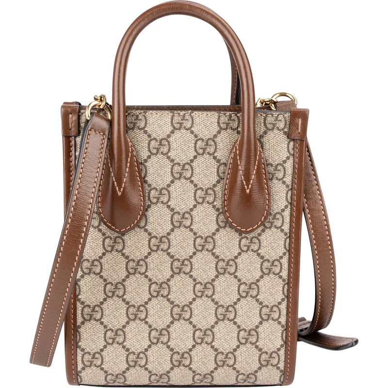 Gucci Monogram GG Supreme Interlocking G Mini Paperbag Crossbody Handbagag