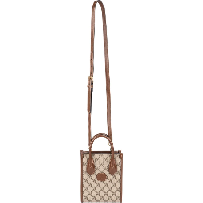 Gucci Monogram GG Supreme Interlocking G Mini Paperbag Crossbody Handbagag