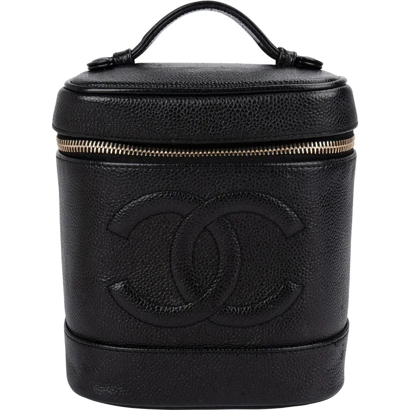 Chanel Caviar Leather CC Vanity Case Handbag
