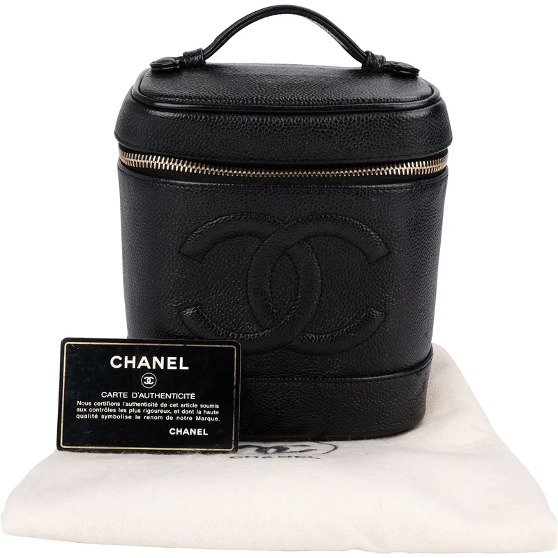 Chanel Caviar Leather CC Vanity Case Handbag