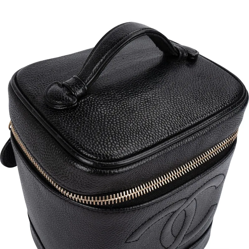Chanel Caviar Leather CC Vanity Case Handbag