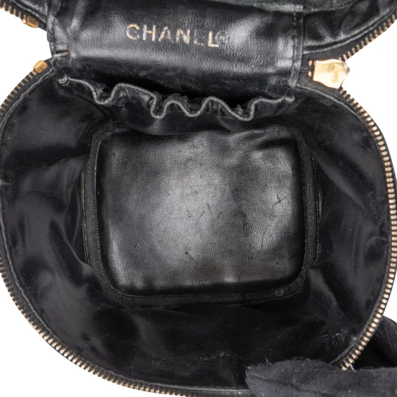 Chanel Caviar Leather CC Vanity Case Handbag