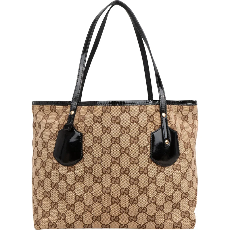 Gucci Monogram GG Canvas Patent Leather Charmy Shoulder Bag
