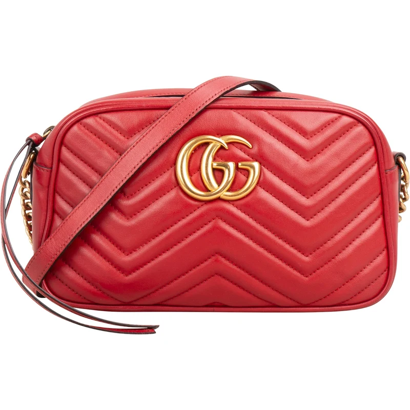 Gucci Matelassé Leather GG Marmont Camera Crossbody Bag
