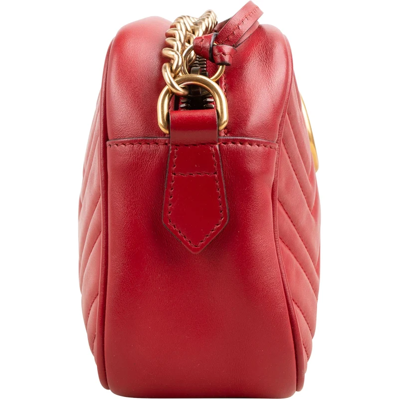 Gucci Matelassé Leather GG Marmont Camera Crossbody Bag