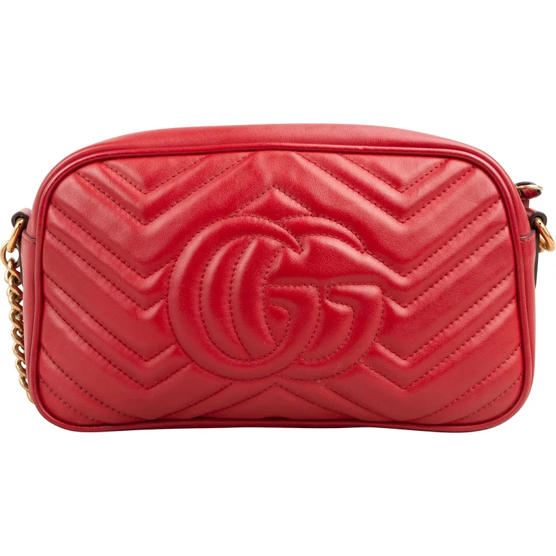 Gucci Matelassé Leather GG Marmont Camera Crossbody Bag