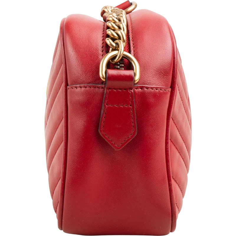 Gucci Matelassé Leather GG Marmont Camera Crossbody Bag