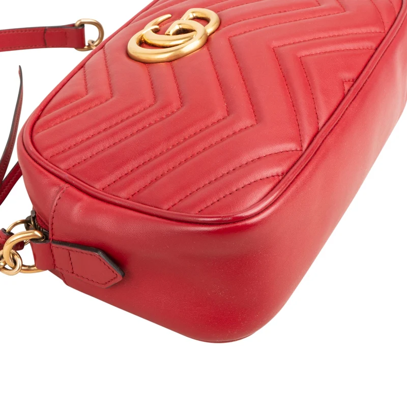 Gucci Matelassé Leather GG Marmont Camera Crossbody Bag