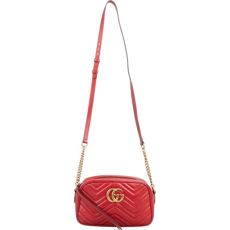 Gucci Matelassé Leather GG Marmont Camera Crossbody Bag