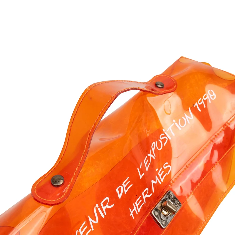 Hermès Transparent Vinyl Souvenir de l'Exposition 1998 Kelly 40 Handbag
