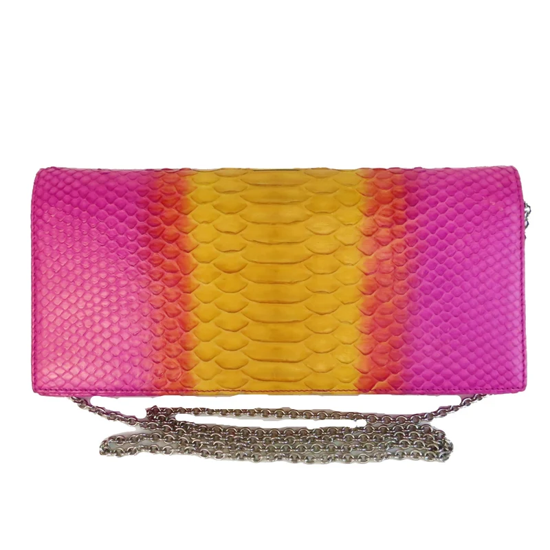 Dior Limited Edition Pink Python Leather Bag Clutch