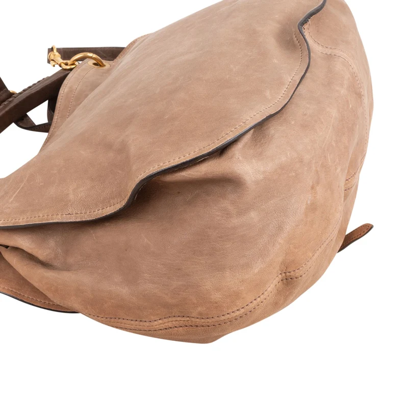 Miu Miu Tricolor Vitello Lux Leather Drawstring Hobo Handbag